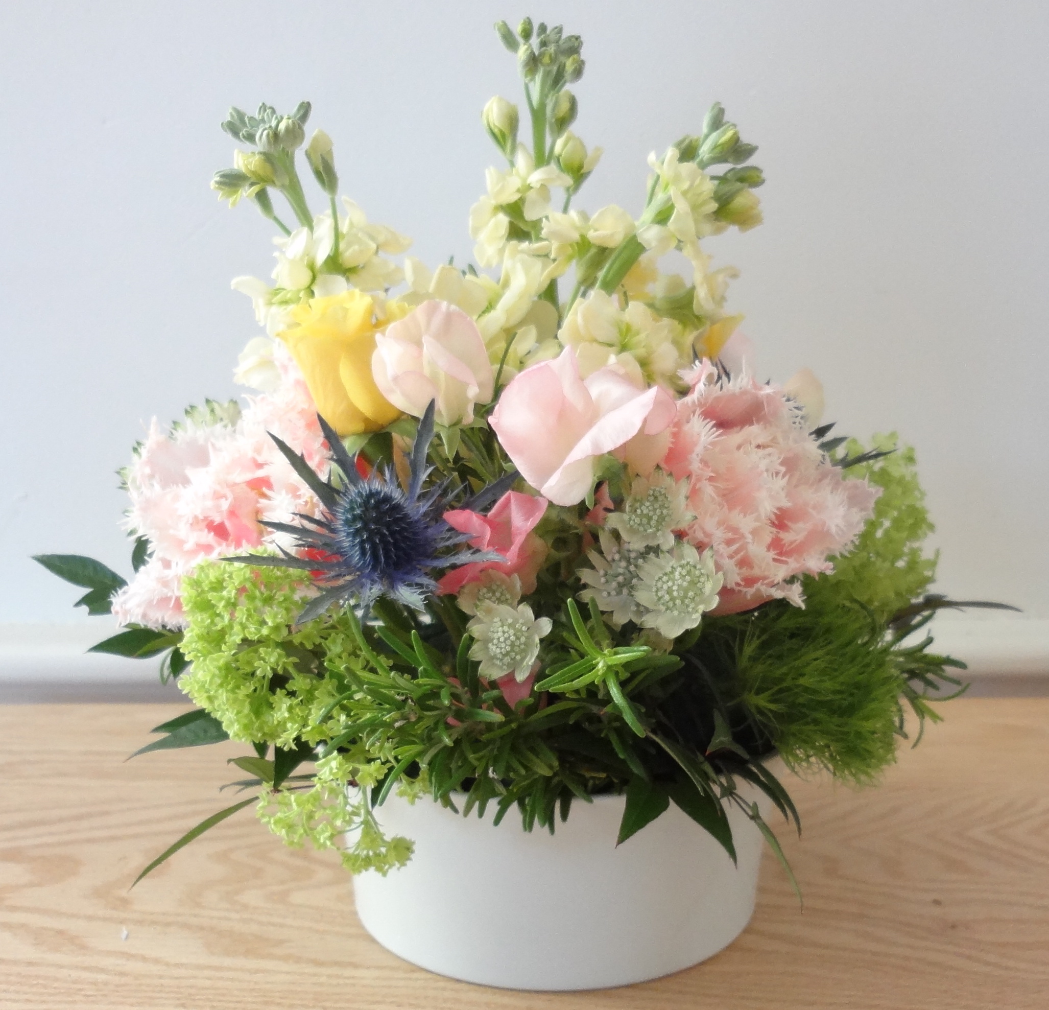 small pastel flower arrangement white vase helen stock small pastel flower arrangement white vase helen stock